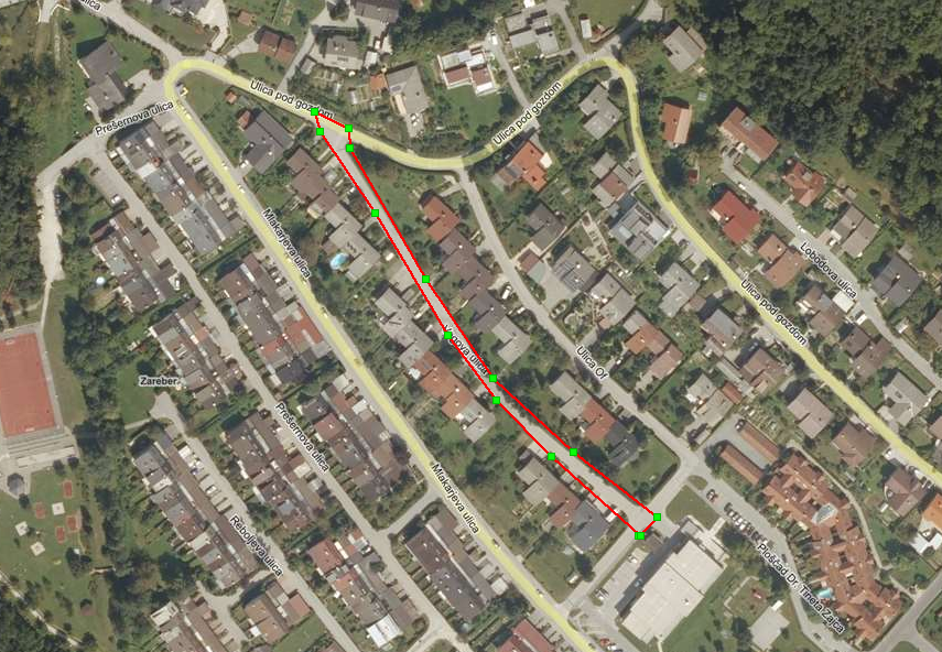 Popolna zapora - del Liparjeve ulice, Vegova in del Ulice pod gozdom