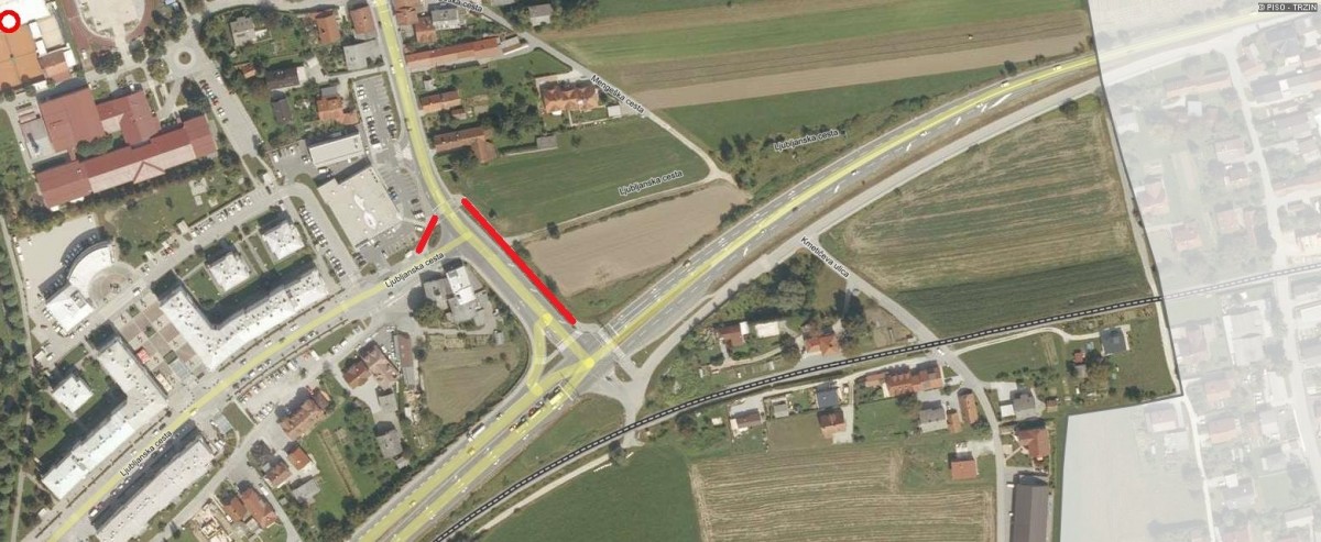 Obvestilo o popolni zapori površin za pešce in kolesarje na Ljubljanski cesti, v dveh zaporednih dneh od dne 12. 2. 2020 do 26. 2. 2020