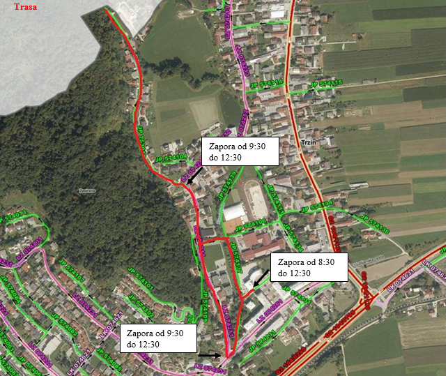 Popolna zapora zaradi izvedbe športne prireditve Tek Petra Levca, 26. 9. 2020