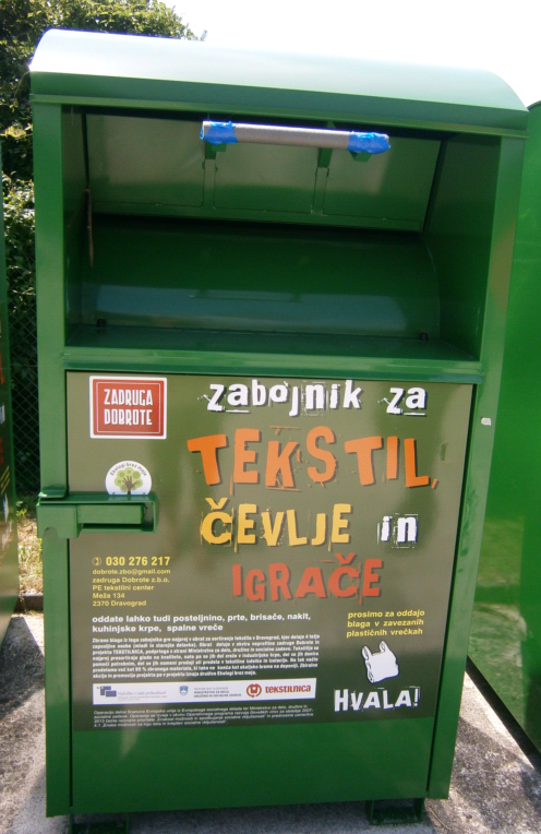 Obvestilo o odstranitvi zabojnikov za zbiranje tekstilnih izdelkov