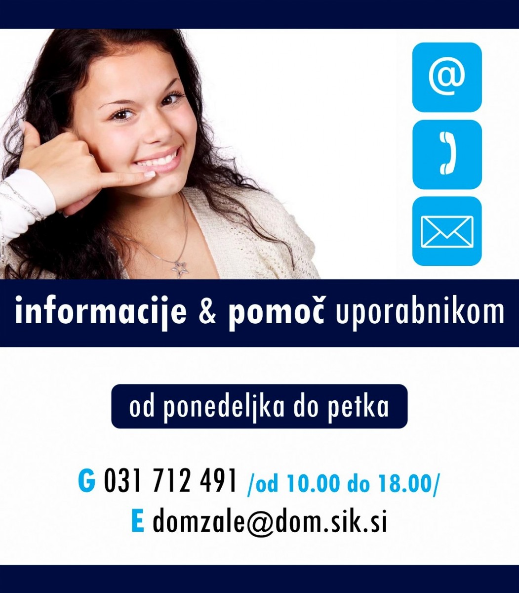 Obvestilo Knjižnice Domžale  - Info podatki, E-Knjižnica, Audibook, Izposoja po pošti