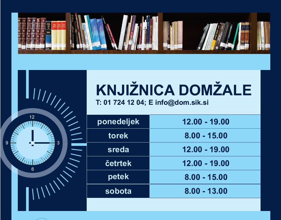Aktualne informacije o delovanju Knjižnice Domžale