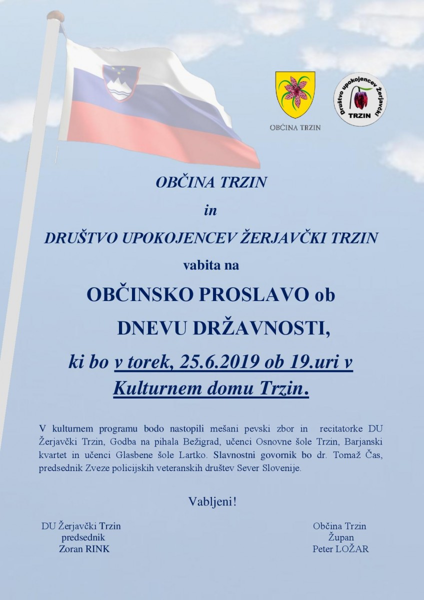 Občinska proslava ob DNEVU DRŽAVNOSTI